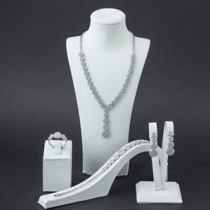 Zirkon Taşlı Yuvarlak Model Bayan Gümüş Set