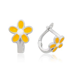 Alternative view of ​Gümüş Sarı Çiçek Çocuk Küpesi