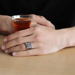 Alternative view of Gümüş Türk Bayrağı Ay Yıldız Erkek Yüzük