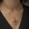 Gümüş Rose Etnik Desenli Madalyon Kolye - Görsel 2