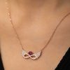 Gümüş Rose Kanatlı Sonsuz Kalp Kolye - Görsel 3