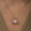 Gümüş Rose Beyaz Çiçek Kolye - Görsel 2