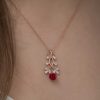 Gümüş Rose Kırmızı Gül Kolye - Görsel 3