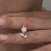Gümüş Rose Beyaz Gül Kolye - Görsel 4