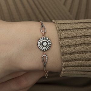Alternative view of Gümüş Rose Elmas Montür Çiçek Bayan Bileklik