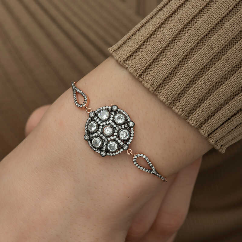 Gümüş Rose Elmas Montür Bileklik - Görsel 3