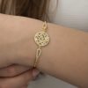 Gümüş Gold Baget Taşlı Bileklik - Görsel 3