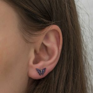 Alternative view of ​Gümüş Mor Kelebek Küpe