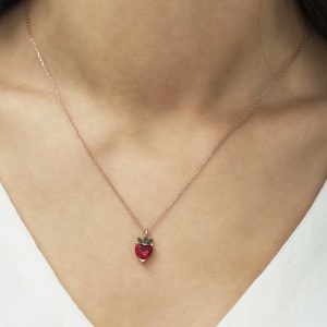 Alternative view of ​Gümüş Rose Çilek Figür Meyve Kolye