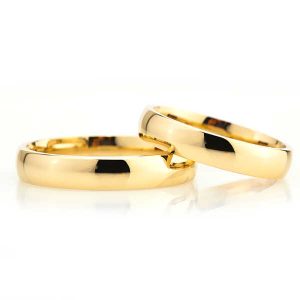 Alternative view of 4 mm Düz Bombeli Gold Gümüş Alyans