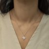 Gümüş Lila Taşlı Umut Çiçeği Kolye - Görsel 3
