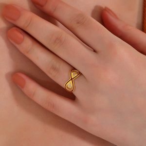 Alternative view of Gümüş Gold Zirkon Taşlı Sonsuzluk Kadın Yüzük