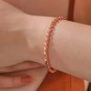 Gümüş Rose Pullu Zincir Kadın Bileklik - Görsel 5