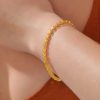 Gümüş Gold Pullu Zincir Kadın Bileklik - Görsel 5