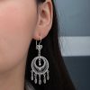 Gümüş Çember Telkari Sallantılı Kadın Küpe - Görsel 3