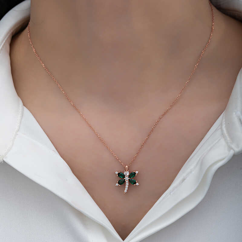Gümüş Rose Yusufçuk Kadın Kolye - Görsel 5