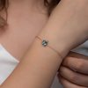 Gümüş Rose Mistik Topaz Yonca Kadın Bileklik - Görsel 5
