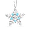 Gümüş Işıklı Kutulu Aquamarine Taşlı Kar Tanesi Kadın Kolye - Görsel 2