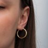 Gümüş Gold 3 mm Burgu Şarnel Küpe - Görsel 2