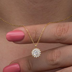 Alternative view of Gümüş Gold Minimal Yuvarlak Anturaj Kadın Kolye