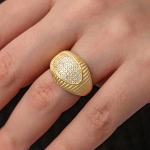 Alternative view of Gümüş Gold Zirkon Taşlı Kadın Yüzük
