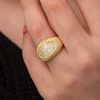 Gümüş Gold Zirkon Taşlı Kadın Yüzük - Görsel 3