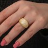Gümüş Gold Zirkon Taşlı Kadın Yüzük - Görsel 4