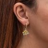 Gümüş Gold Renkli Taşlı Hayat Ağacı Kadın Küpe - Görsel 4