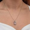 Gümüş Pembe Dönen Çiçek Kadın Kolye - Görsel 4